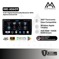 ALPINE INE AS609 - 9/10-inch Digital Multimedia Receiver with Apple Carplay/ Android Auto