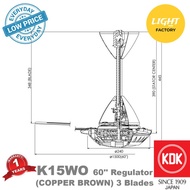 🌈TOP SELLER🌈.kdk ceiling fan.kipas siling KDK K15WO Regulator Ceiling Fan 60'' (Copper Brown)