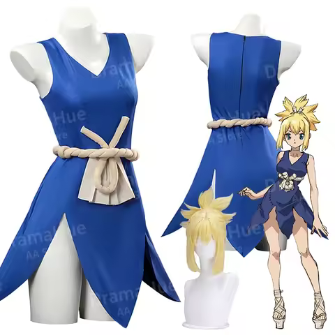 Anime Dr Cosplay Costumes Stone Kohaku Cosplay Dress Waist Ornament Belt Kohaku Suits Wig Role Outfi