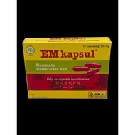 EM KAPSUL MEMBANTU MELANCARKAN HAID { 1 KOTAK ISI 12 CAPSUL @ 550mg ]