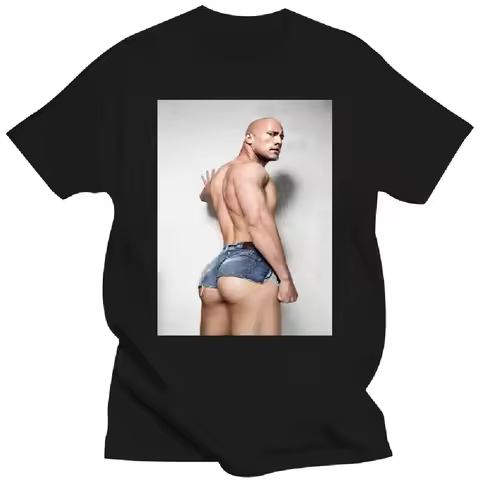 Dwayne Johnson Rock Hard Bottom Funny GraphicWomen Men Summer Short Sleeve Plus Size Cotton Crew Nec