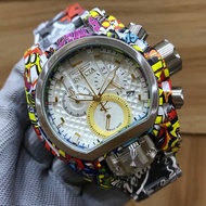 United States Daigou Invicta Cool Camouflage Color Printed Steel Band Large Dial Chronograph Luminous Men's Watch