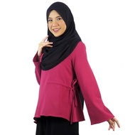 Aqeela Muslimah Wear Side Gathers Top- Maroon qb088e