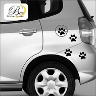 BEE. Dog Footprint Cutting Sticker 1 Set Cool Car Sticker