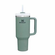 🍻ฟางฟรี🍻ฉนวนกันความร้อน 20 ชั่วโมง Stanley แก้วน้ำ Stanley แก้วเก็บความเย็น 40oz/1.18L พร้อมหลอดในตั