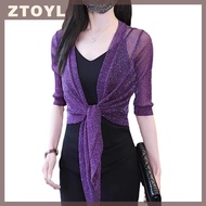 ZTOYL Áo Khoác Cưới Bọc Dài Nửa Tay Áo Bolero nhún vai Cho Phụ Nữ Cardigan Bolero Áo Khoác Cape Cho