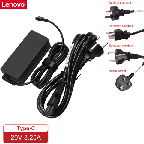 Lenovo Charger 65W Type C 20V 3.25 Laptop Charger Power Ac Adapter for MacBook Asus Zenbook Lenovo D