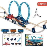 All Aboard Train Set for Kids - 69Pc Train Track Set with Trains and Accessories - Developmental Toy