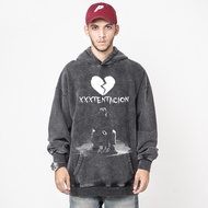 H HIPHOP XXXTentacion Character Print American Retro Hip Hop Hooded Sweatshirt Rap Sweatshirt Hoodie