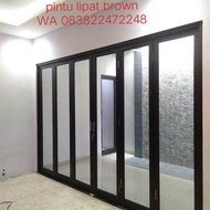 kusen aluminium 4 inchi - pintu lipat aluminium coklat alexindo