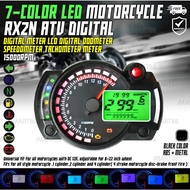 【Malaysia Ready Stock】♠□Motorcycle Universal 7 Color LED LCD Digital Speedometer Tachometer Meter 15000rpm RX2N ATV Gaug