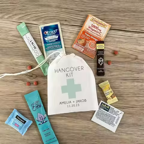 25PCS Hangover Kit - Bachelorette Party - Wedding Favor Bags - Bachelorette Gift Bags - Hangover Rec