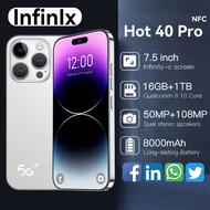 【Bisa COD】Baru HP INFNIX HOT40 Pro 5G NFC Asli Android 13 HP Murah RAM 16GB +512GB ROM 7.5inci HD Ka