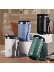 1pc, 350ml/11.83oz, Leak-Proof Knob Lock, Vacuum Thermal Insulation, 304 Stainless Steel, Travel Cof