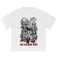 Men's White T-shirt Hip Hop Street Dress DTG Printed Short Sleeve Harajuku 305GSM Cotton Top Tees