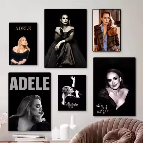 Singer Adele Poster Movie Painting Calligraphy HD Canvas Poster living room bedroom bar aesthetic de