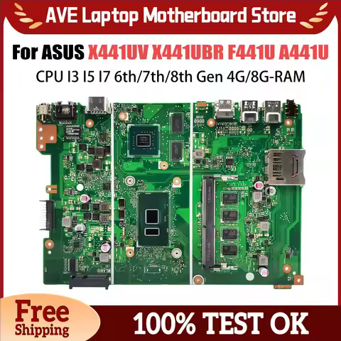 X441U Notebook Mainboard For ASUS X441UV X441UBR F441U A441U X441UVK X441UB Laptop Motherboard I3 I5