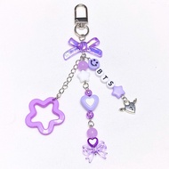 BTS Inspired Keychain | Kpop BTS Keychain | Star Bow Ribbon Heart Keychain
