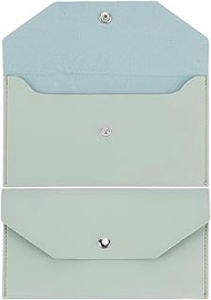 CREATCABIN Light Green Envelope Wallet PU Leather Cash Small Money Bag Wallet Organizer Waterproof S