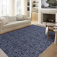 Washable Rug 8x10 Rug for Living Room Modern Textured Solid Rug Minimalist Rug Stain Resistant Non-S