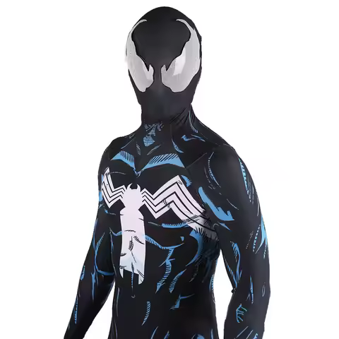 Mcfarlane Peter Parker Spiderman Symbiote Cosplay Costume Superhero 3D Printed Spandex Bodysuit Hall