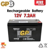 GP 12V 7.2AH Maintenance Free Rechargeable Sealed Lead Acid Battery  (ALARM BATTERY AND AUTOGATE BAT