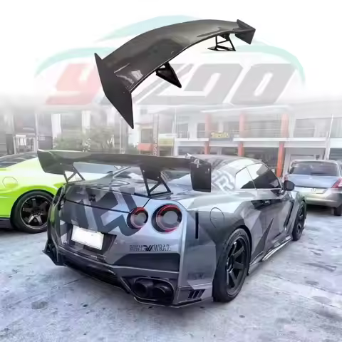 For Nissan GTR 350Z GTR35 Carbon Fiber Racing Rear Wing Spoiler Body Kit Rear Tail Trunk Lid Boot Li