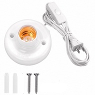  10ft Light Bulb Socket with Cord,E26/ E27 Lamp Base Desktop, Light Socket with Cord Light Bulb Bas
