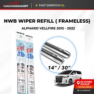 NWB japan wiper blade refill rubber (2 PCS) toyota Vellfire alphard 2015 ANH30 AH30 AGH30