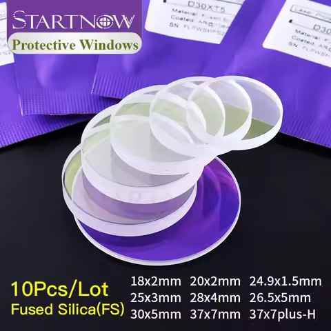 Startnow 10PCS Hot Sale Fiber Lens 27.9*4.1mm 37x7 34x5 Laser Protective Lens For 4-15KW Raytools Pr