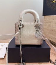 DIOR 喜馬拉雅 lady 手袋 戴妃鱷魚皮手拿包 配長鏈條 斜孭包