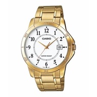 Casio นาฬิกาข้อมือผู้ชาย สายสแตนเลส รุ่น MTP-V004G-7B - Gold/White  รับประกันศูนย์ 1 ปี  ของแท้
