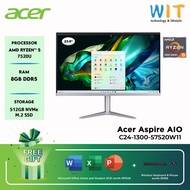 Acer Aspire C24-1300-37320W11 /57520W11 AIO Desktop (AMD Ryzen 3/Ryzen 5/8GB RAM/512GB SSD/23.8"FHD/Office/W11/3Y)