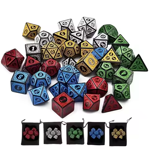 DND Dice Set -7pcs Polyhedral Dice with Dice Bag for D&D RPG MTG Role Playing Table Party Games & DM