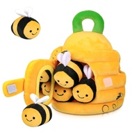Soft Baby Beehive Toy with 5 Sensory Bees, Baby Toy 6-12 Months, Educational Games Montessori Toy