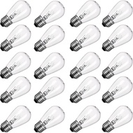 Minetom 20Pack S14 Replacement Light Bulbs - 11 Watt Warm Incandescent Edison Light Bulbs with E26 M