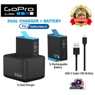 [Ready Stock] - GoPro Dual Battery Charger + Battery For HERO 9 Black (100% Original GoPro)