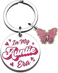 Auntie Gifts from Nephew Niece Cool Aunt Keychain for Women Best Aunt Gift Ideas for Mothers Day Bir