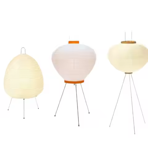 Akari Noguchi Japanese Rice Paper Floor Lamps LED Wabi Sabi Art Vintage Designer Light Home Decorati