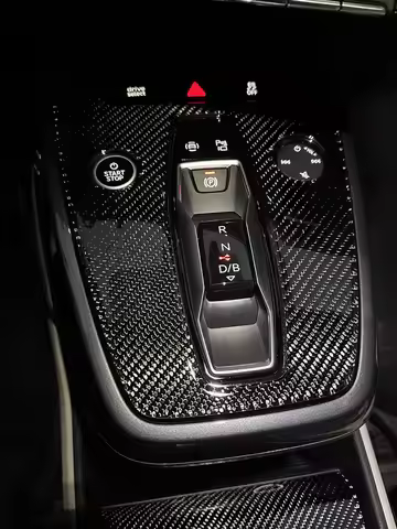 For Audi Q4 Q5 E-tron 2022-24 Soft Carbon Fiber Central Control Gear Water Cup Panel Decorative Fram