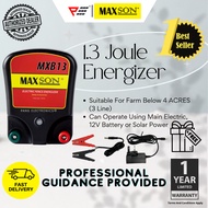 MAXSON MXB13 Energizer 1.3 Joule Electric Fence Pagar Elektrik Pagar Kebun Solar Ibu Pagar Karen Fen