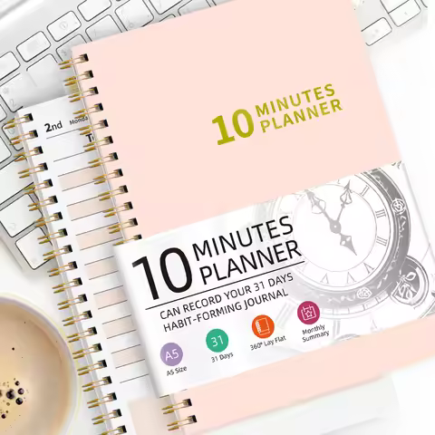 10 Minutes Planner A5 Daily Time Blocking Journal 31 Day Habit Tracker Hourly Schedule Spiral Bound 