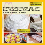Doily Paper 250pcs / Kertas Doily / Dolly Paper /Doyleys Paper 3.5 Inch /4.5 Inch / 5 Inch/ 5.5 lnch