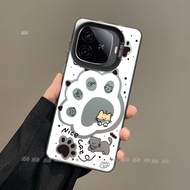 iQOO Z9 Z9X Casing iQOO Z9 Z9X 5G Casing iQOO Z9 Turbo Casing Cute Line Cat Paw Matte Hard Shockproo
