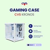 CVS KRONOS GAMING PC CASE W/ TEMPERED GLASS FRONT+SIDE/USB3/ (M-ATX)
