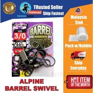 NINJA - ALPINE Barrel Swivel With Interlock Snap (5640B) Fishing Snap Swivel Fishing Swivel Kekili K