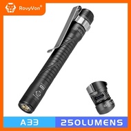 Rovyvon Aurora A33 XP-G2 Pen Flashlight 200 Lumens Rechargeable Torch Light Built-In Battery Perfect