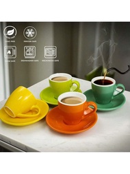 1 Set Ceramic Coffee Cup With Saucer, Espresso Cup, 80ml/2.7oz Back To School