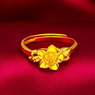 Cincin Emas Korea Cop 916 Ring Jewellery Emas Bangkok 24k Plated Gold Flower Ring