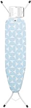 Brabantia - Ironing Board A - with Steam Iron Rest - Compact &amp; Foldable - Adjustable Height - Non-Slip Feet - Perfect Fit Cotton Cover - Child &amp; Transport Lock - Fresh Breeze - 110 x 30 cm